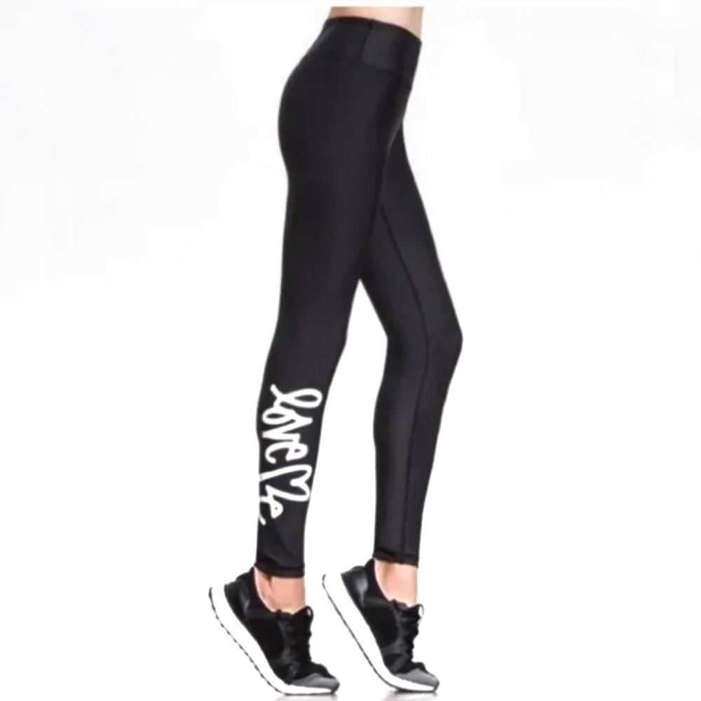 Carbon38 x Love Me by Curtis Kulig | Graphic Black Leggings Size XS